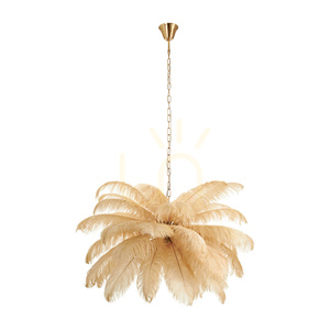 Lampa wisząca EMU pióra beżowe 100 cm small 0