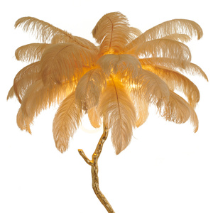 Lampa podłogowa EMU pióra beżowe 150 cm small 2
