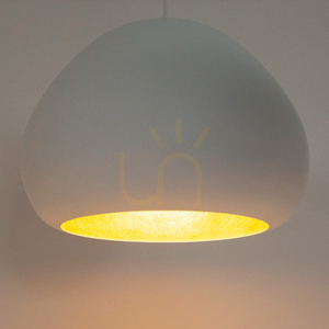Lampa wisząca Sigma LAVA 1xE27 biała złota 52 cm 41076 small 1