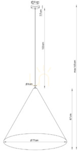 Lampa wisząca Sigma VESUVIO 3xE27 czarna szara 77 cm 41055 small 2