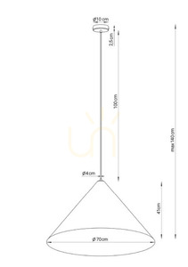 Lampa wisząca Sigma VESUVIO czarna taupe 70 cm E27 41062 small 1