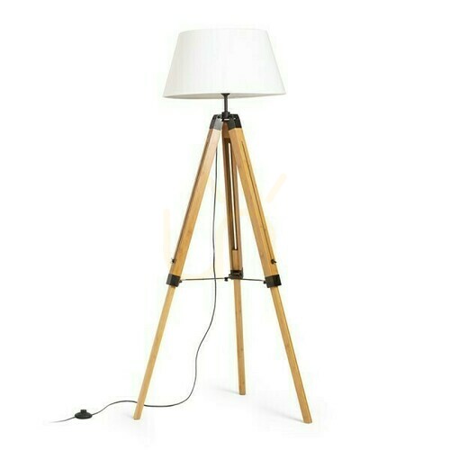 Sprawdź Lampa Stojąca Alvis/Ambitus 46 Podłogowa Biała Bambus/Czarna 230 V Led E27 15 W