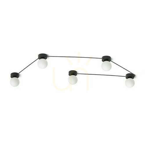 Sprawdź Plafon Vela V Sufitowa Czarna Szkło Opalowe 230 Led G9 5x6 W