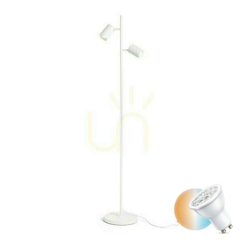 Sprawdź Lampa Stojąca Flynn Ii Podłogowa Biała 230 V Led Gu10 2x9 W