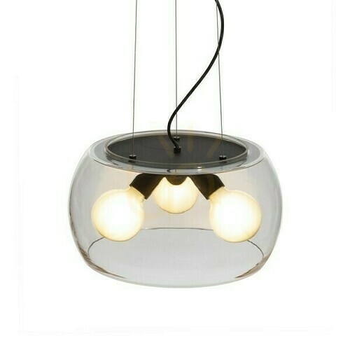 Sprawdź Lampa Wisząca Amanda Czarna Matowa Szkło Przezroczyste 230 V Led E27 3x15 W