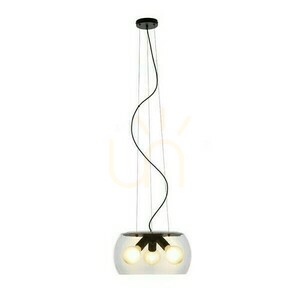 Lampa Wisząca Amanda Czarna Matowa Szkło Przezroczyste 230 V Led E27 3x15 W 0 Lampa Wisząca Amanda Czarna Matowa Szkło Przezroczyste 230 V Led E27 3x15 W small 0