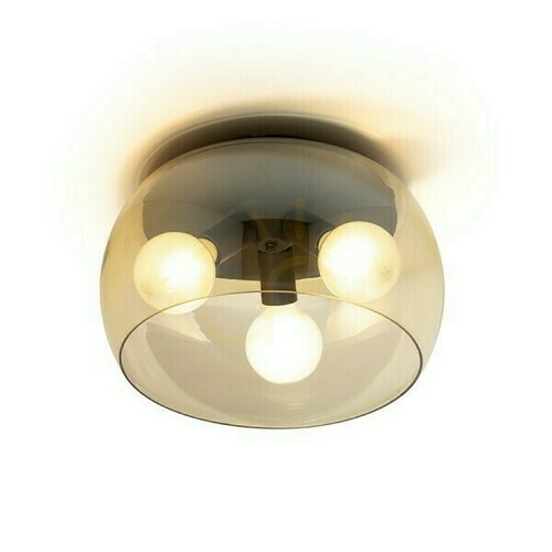Sprawdź Plafon Amanda Sufitowa Czarna Matowa Szkło Bursztynowe 230 V Led E27 3x15 W