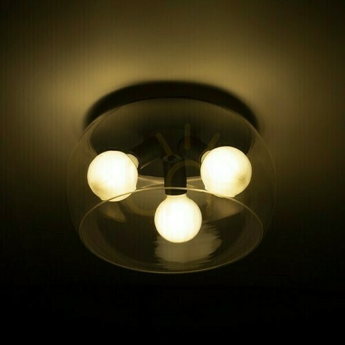 Sprawdź Plafon Amanda Sufitowa Czarna Matowa Szkło Przezroczyste 230 V Led E27 3x15 W