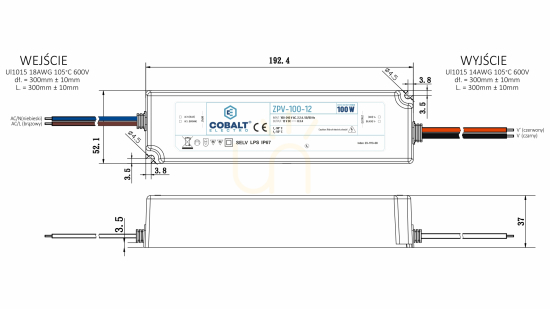Zobacz Zasilacz impulsowy CobaltElectro ZPV 12V 100W IP67 Zasilacz impulsowy CobaltElectro ZPV 12V 100W IP67