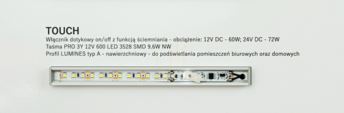 Sprawdź Włącznik do taśm LED TOUCH ze ściemniaczem PWM 60W/12V 72W/24V