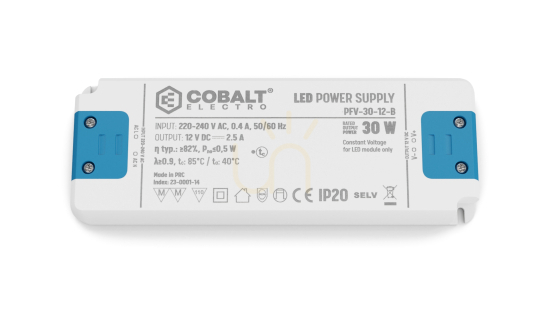 Sprawdź Zasilacz LED CobaltElectro PFV 12V 30W IP20 B Zasilacz LED CobaltElectro PFV 12V 30W IP20 B