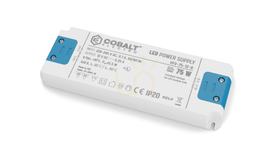 Obejrzyj Zasilacz LED CobaltElectro PFV 12V 75W IP20 B Zasilacz LED CobaltElectro PFV 12V 75W IP20 B