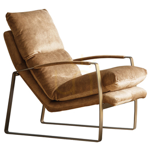 Fotel wypoczynkowy Gallery Direct Fabien ochra, tkanina i metal, 65 × 96 × 92 cm small 0