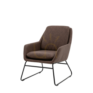 Krzesło Gallery Direct Funton brązowe tapicerowane retro na metalowych nogach small 4