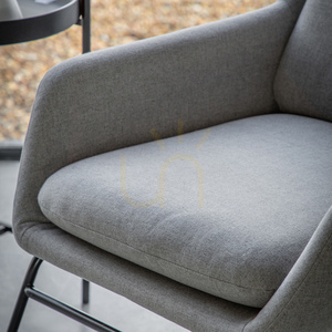 Krzesło Gallery Direct Funton jasnoszare tapicerowane retro 5059413895166 small 2