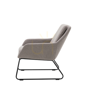 Krzesło Gallery Direct Funton jasnoszare tapicerowane retro 5059413895166 small 5