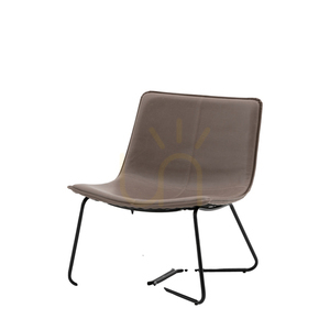 Fotel lounge Gallery Direct Hawking Ember ze skóry ekologicznej na czarnej metalowej ramie small 4