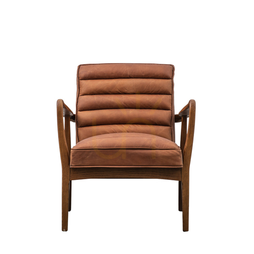 Sprawdź Fotel Datsun z brązowej skóry vintage 70 × 76 × 80 cm – Gallery Direct