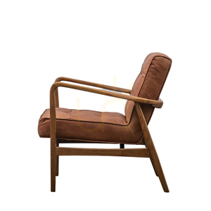 Fotel Gallery Direct Humber Vintage Brown ze skóry na dębowej ramie small 4