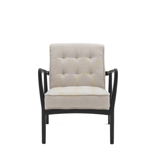 Sprawdź Fotel Gallery Direct Humber naturalny splot dąb czarna rama Mid-Century 690x760x800 mm