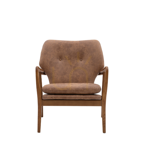 Sprawdź Fotel Gallery Direct Jensen brązowa skóra styl Mid-Century
