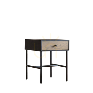 Stolik nocny Gallery Direct Carbury 1 szuflada czarny/naturalny 40x40x50 cm 5 Stolik nocny Gallery Direct Carbury 1 szuflada czarny/naturalny 40x40x50 cm small 5