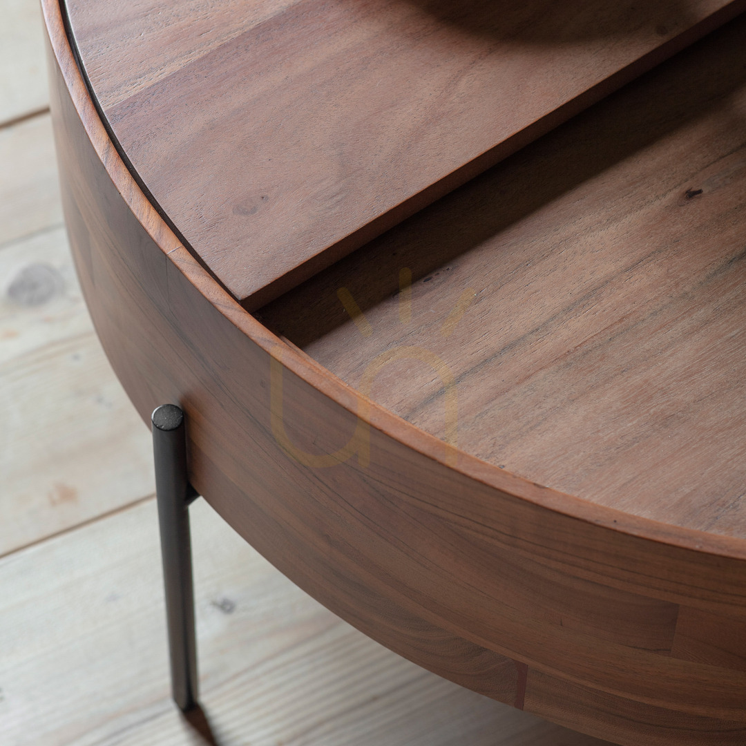 Wyświetl Stolik kawowy Gallery Direct Risby 83 cm akacja naturalna z schowkiem Stolik kawowy Gallery Direct Risby 83 cm akacja naturalna z schowkiem