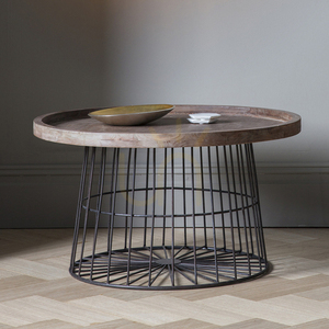 Stolik kawowy Gallery Direct Menzies 80x80 cm szaro-naturalny loft MDF metal small 1