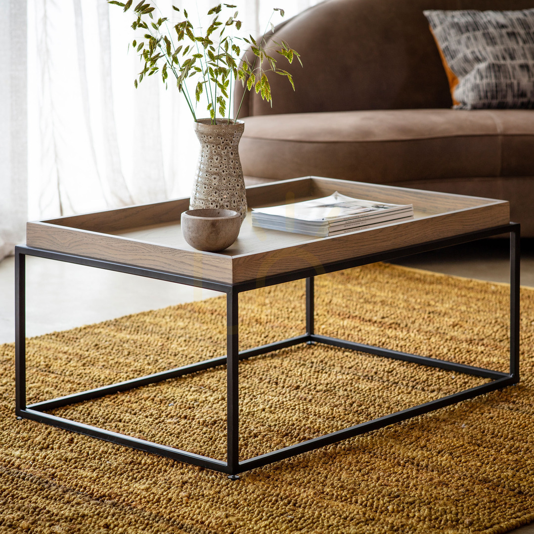 Zobacz Stolik kawowy Gallery Direct Forden Tray szary 90x60x40 cm MDF metal Stolik kawowy Gallery Direct Forden Tray szary 90x60x40 cm MDF metal