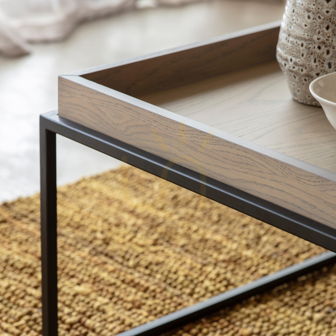 Obejrzyj Stolik kawowy Gallery Direct Forden Tray szary 90x60x40 cm MDF metal Stolik kawowy Gallery Direct Forden Tray szary 90x60x40 cm MDF metal