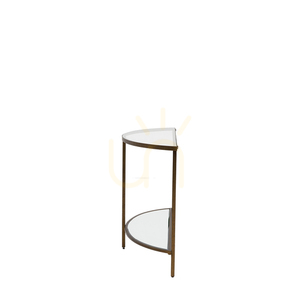 Konsola Demi Lune Gallery Direct brązowa metal szkło 100x35x75 cm small 3