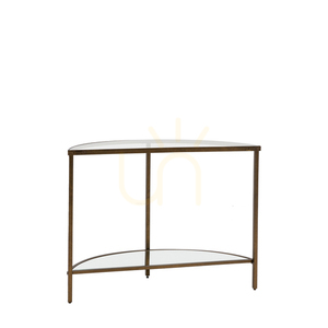 Konsola Demi Lune Gallery Direct brązowa metal szkło 100x35x75 cm small 4