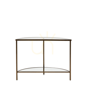 Konsola Demi Lune Gallery Direct brązowa metal szkło 100x35x75 cm small 5