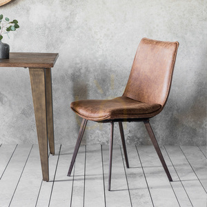 Krzesło Gallery Direct Hinks brązowe ze sztucznej skóry, metalowe nogi 2 szt. small 1