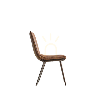Krzesło Gallery Direct Hinks brązowe ze sztucznej skóry, metalowe nogi 2 szt. small 4