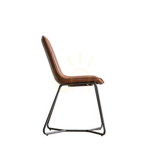 Krzesła do jadalni Gallery Direct Hawking brązowe z ekoskóry, 2 szt. small 4