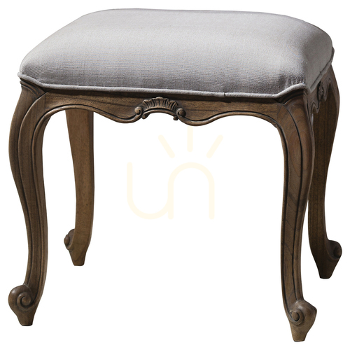 Sprawdź Taboret do toaletki Gallery Direct Chic Weathered z drewna mindy ash 47x45x40 cm