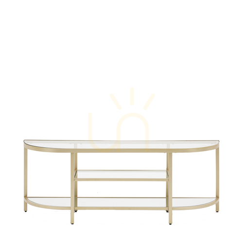 Sprawdź Szafka RTV Gallery Direct Hudson szampańska metal szkło 120x45 cm 5059413895081