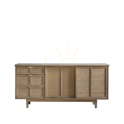 Sprawdź Kredens Gallery Direct Kyoto 150 cm naturalny rattan 3 szuflady 2 drzwi