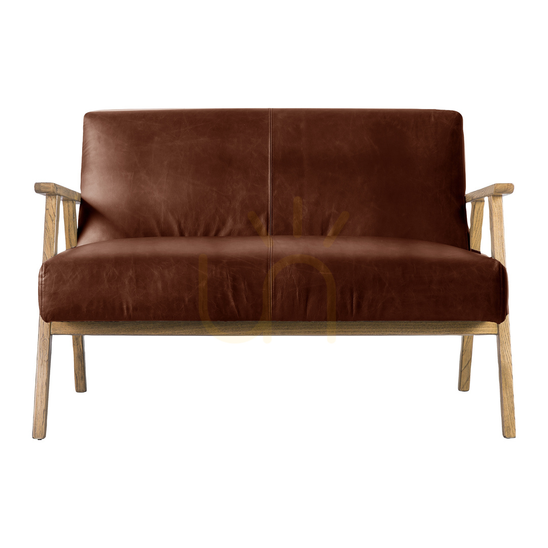 Sprawdź Sofa 2-osobowa Gallery Direct Neyland brązowa skóra vintage 119 cm Sofa 2-osobowa Gallery Direct Neyland brązowa skóra vintage 119 cm