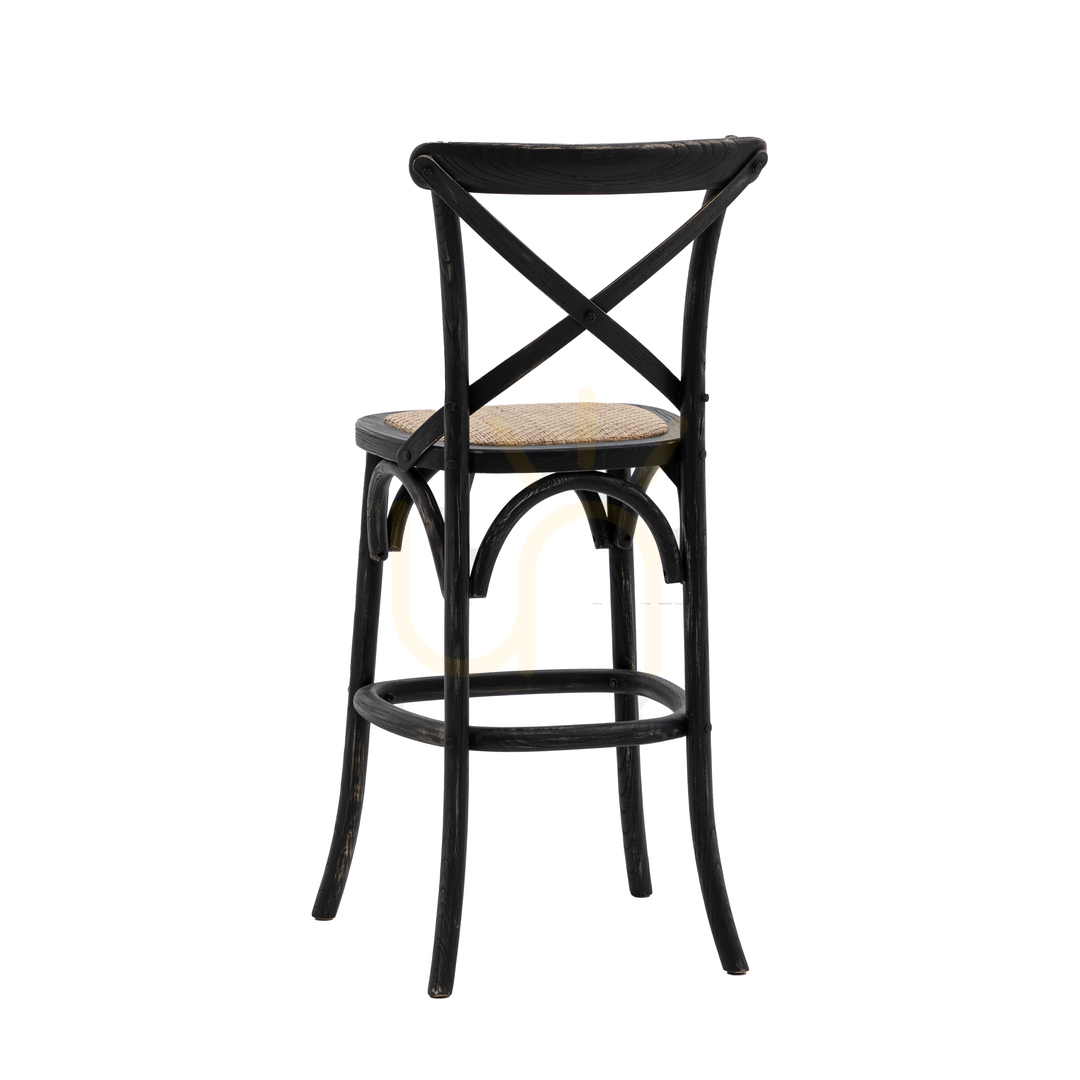 Wyświetl Taborety barowe bistro Gallery Direct czarne rattan dąb 2 szt. 66 cm Taborety barowe bistro Gallery Direct czarne rattan dąb 2 szt. 66 cm