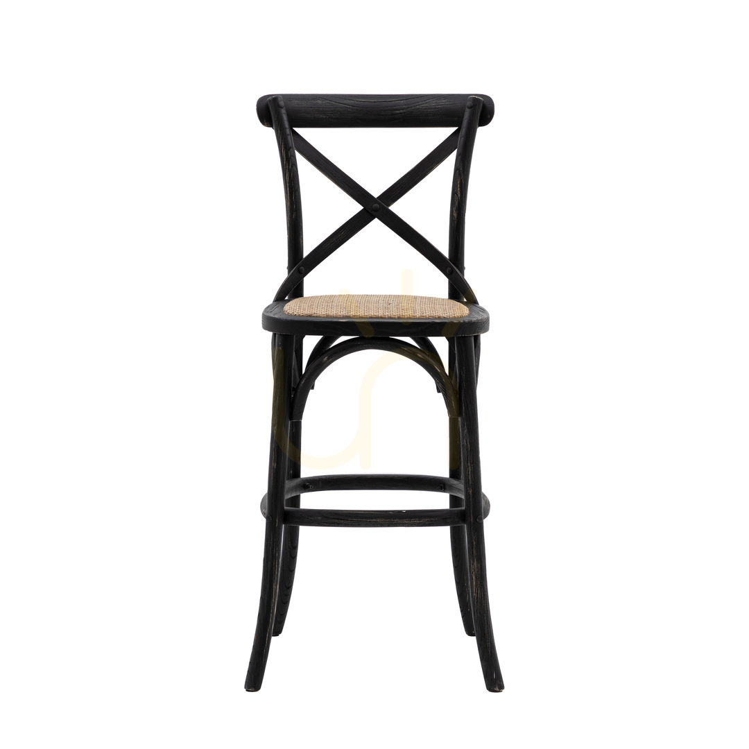 Sprawdź Taborety barowe bistro Gallery Direct czarne rattan dąb 2 szt. 66 cm Taborety barowe bistro Gallery Direct czarne rattan dąb 2 szt. 66 cm
