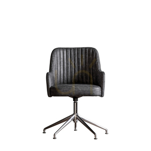 Fotel obrotowy Gallery Direct Curie Antique Ebony skórzany srebrna podstawa 0 Fotel obrotowy Gallery Direct Curie Antique Ebony skórzany srebrna podstawa small 0