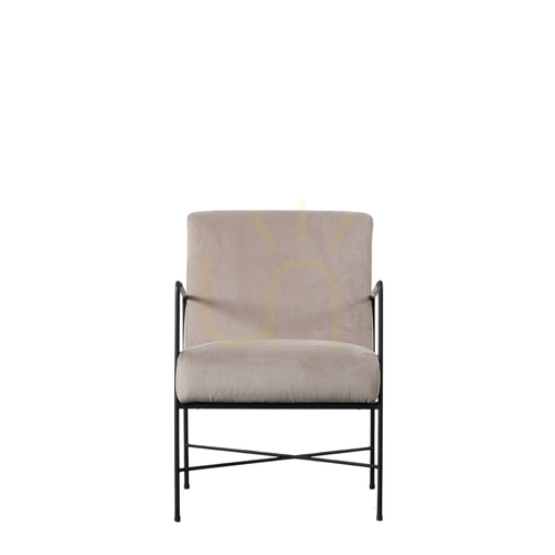 Sprawdź Fotel Gallery Direct Chartham szary z czarną metalową ramą 5059413688072