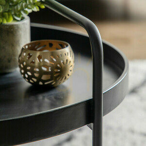 Stolik kawowy Gallery Direct Sennen czarny metalowy 65x65x50 cm small 2