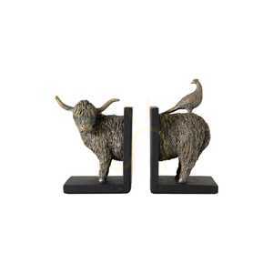 Podpórki do książek Highland Cow Gallery Direct brązowe zestaw 2 25x10x20 cm small 0