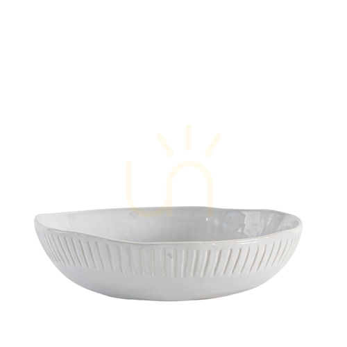 Sprawdź Zestaw 4 białych porcelanowych misek do makaronu Gallery Direct Organic 22 × 5,5 cm 5059413703805