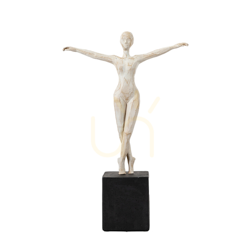 Sprawdź Rzeźba baletnicy Pirouette Gallery Direct czarno-biała z polyresinu 24,5 × 8,5 × 36 cm