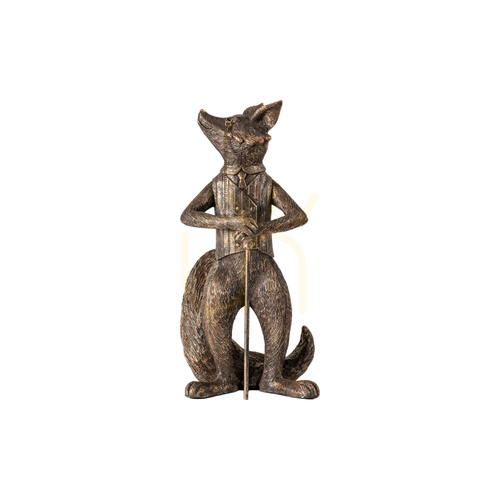 Sprawdź Figurka lisa Gallery Direct Lord Snooty brązowa z poliżywicy i żelaza 31,5 cm