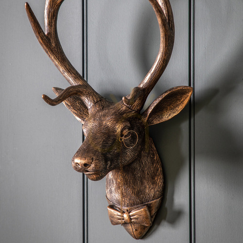 Sprawdź Dekoracja ścienna jeleń Gallery Direct Sir Cameron Stag brązowa 46,5 cm